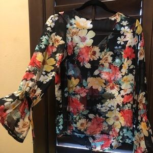 floral see through blouse!